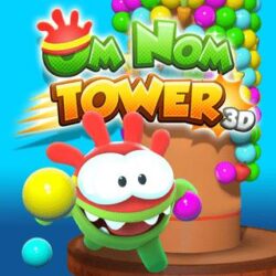 Pop, spin, and conquer the tower in Om Nom Tower 3D – the ultimate bubble-shooting adventure!