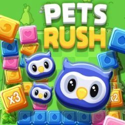 Pets Rush Match 3 cute animals to make it to the next level and beat your own highscore!